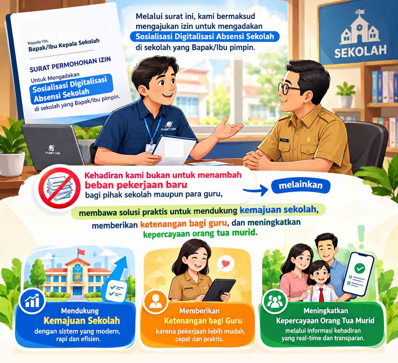 Surat Permohonan Izin Sosialisasi Digitalisasi Absensi Sekolah 